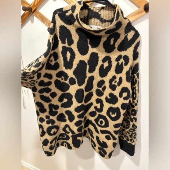 Stella McCartney Leopard Print Leo Instarsia Knit Alpaca Blend Sweater - Picture 4 of 11